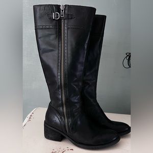 Born tall riding boots black leather flannel lined 9M fantastic condition